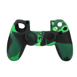 Zerone Camouflage Protective Case For PS4 Silicone Controller Skin Case Shell Case For Sony Playstation 4 PS4 Controller Green
