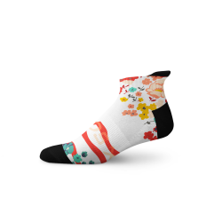 Ditsy White Tab Socks - Medium