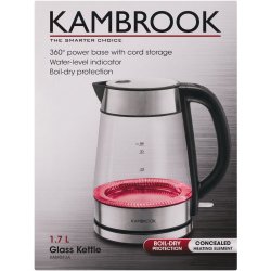 Kambrook 1.7l Glass Kettle in Red