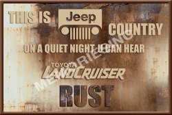 Jeep Vs Landcruiser - Classic Metal Sign