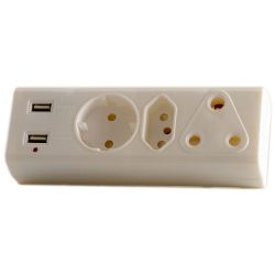 3 Way Adaptor With Double USB Charging Ports