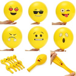 100PCS Emoji Smiley Expression Latex Balloons Wedding Birthday Party Inflatable Toy Home Decor