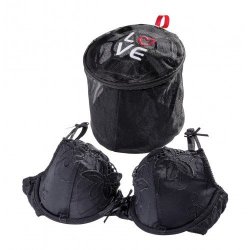 Wenko Bra Wash Laundry Net Bag 16 Cm - Love - Black