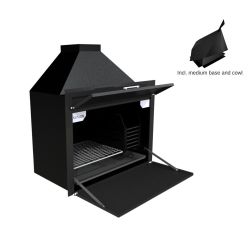 Avalon Build In Braai Complete Steel Black 800MM 800 X 490 X 690MM Includes Medium Base And Cowl