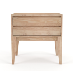 Laila Side Table With Drawers - Pine In Chestnut Finish