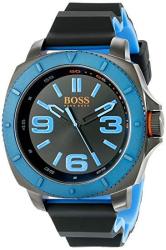 Boss Orange Men's 1513108 Sao Paulo Gunmetal-tone Watch With Black Silicone Band