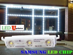 LEDupdates Storefront Window LED Light Super Bright Samsung LED Chip 25FT Made In Korea White + Ul 12V Power Supply