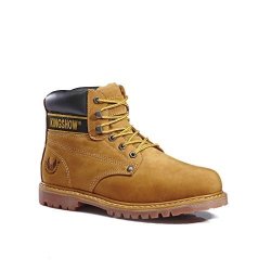 Kingshow Men's 8036 Wheat Classic Work Boots 6.5M Us