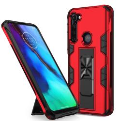 For Motorola Moto G Stylus Soldier Armor Shockproof Tpu + PC Magnetic Protective Case With Holder Red
