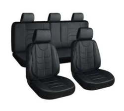 Universal Car Seat Covers - Pu Leather - Padded - 10 Pcs Black