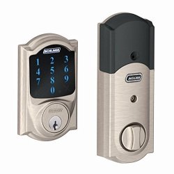 Schlage Z-wave Connect Camelot Touchscreen Deadbolt With Built-in Alarm Satin Nickel BE469 Cam 619 Works With Alexa Via Smartthings Wink Or Iris