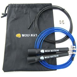 Wod Nation Speed Jump Rope - Blazing Fast Rope For Endurance Training For Boxing Mma Martial Arts Or Just Staying Fit + Free Video