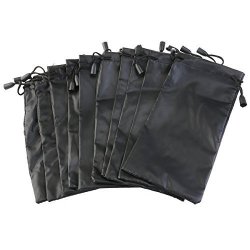 BESTOMZ 10PCS Microfiber Cleaning And Storage Pouch Sack Case For Sunglasses And Eyeglasses Black