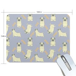 Alirea Pugs Meditation Yoga Mouse Pads Non-slip Rubber Backing Gaming Mouse Pad Mat