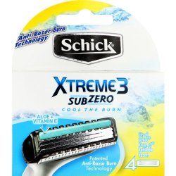 Schick XTREME3 Subzero Replacement Cartridges 4 Pack