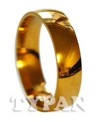 In Stock 18K Gold Plated Polished Stainless Steel Wedding Band 21MM Diameter