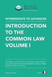 Introduction To The Common Law Vol 1 - English For An Introduction To The Common Law Vol 1 Paperback