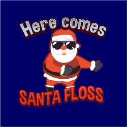 Here Comes Santa Floss Navy