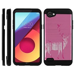 Turtlearmor Compatible For LG Q6 Case LG Q6 Plus Case LG G6 MINI Case Brushed Metal Shell Shockproof Hybrid Fitted