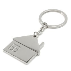Silver House Shape Key Chain Ring Bags Pendant Charm Gift