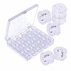Aroyel 25 Pcs Sewing Machine Bobbins Spools With Storage Case For Brother Janome Singer Elna Sewing Machine Singer Sewing Machine Transparent