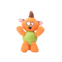 Orange Monster Plush Dog Toy