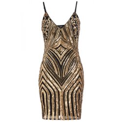 towie black and rose gold sequin bodycon dress