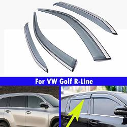 4PCS Automobile Window Decoration Strip Automobile Window Eyebrow To Block Rain And Sun For Vw Golf R-line 2017-2018-2019