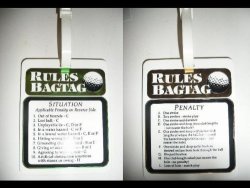 Golf Rules And Penalties Bag Tag Straps To Golf Bag