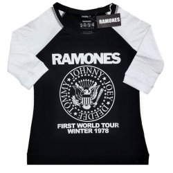 Ramones - First World Tour 1978 Unisex Raglan T-Shirt Black white XL