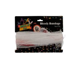 Bloody Bandage - Halloween Decorations - White - 7 Cm X 2.7 M - 12 Pack