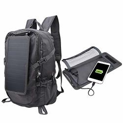 Alomejor Solar Backpack USB Fast Charge Solar Panel Laptop Backpack Travel Hiking Hiking Backpack For Hiking Camping Traveling
