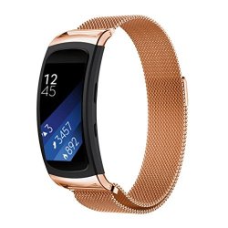 Gbsell Fashion New Milanese Magnetic Loop Stainless Steel Band For Samsung Gear Fit 2 SM-R360 Rose Gold