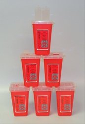 Bemis 100-030 Sentinel 1 Quart Sharps Containers Small Red 6 Pack