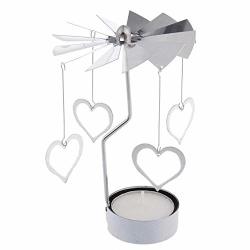 Moonite Christmas Spinning Candlestick Holders Romantic Star Angel Love Heart Deer Candle Holder Creative Candelabras For Indoor Outdoor Decora Dining Room Party Home Decoration