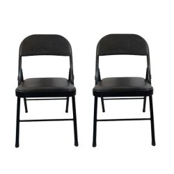 Smte - Foldable Outdoor Chairs -2 Pack -black