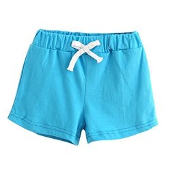 Fabal Summer Kids Cotton Shorts Boys Girls Shorts Candy Clothing Shorts Baby Clothing 5T Sky Blue