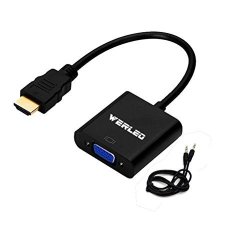 HDMI To Vga Adapter With Audio Werleo 1080P HDMI Male To Vga Female Video Converter Adapter Cable With 3.5MM Audio Micro USB For PC