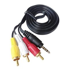 Audio/Video AV 3.5mm to 3-RCA 5ft Composite Cable for Canon Camcorders by CyberTech 
