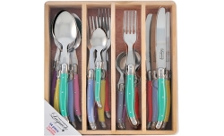 Laguiole Mutli-colour Cutlery Set 24 Piece