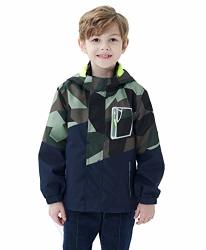 Yilleu Boys Girls Rain Jackets Hooded Fleece Lined Waterproof Lightweight Coats Windbreakers Raincoats For Kids Army Green S