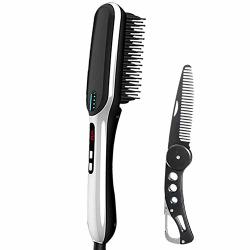 Feisike Beard Straightener For Men Beard Straightening Heat Brush Comb Ionic Electric Multifunctional Professional Hair Style Men Beard For Home & Travel 100V-240V