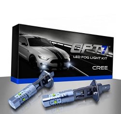 OPT7 H1 Cree LED Drl Fog Light Bulbs - All Bulb Sizes And Colors - 5000K Bright White @ 700 Lm Per Bulb - Plug-n-play Pack Of 2