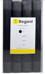 Regent - 4 Piece Pvc Placemat - Black