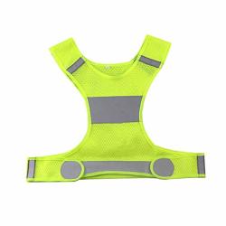 Zcon Zconmotarich Night Running Vest Jacket Adjustable Cycling Safety High Visibility Reflective Fluorescent Yellow XL