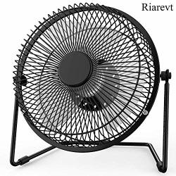 Riarevt Portable USB Fan Small Desktop Fan MINI USB Fan Metal USB Fan Suitable For Cooling Cooling In Home Office And Other Places Black 4 Inch