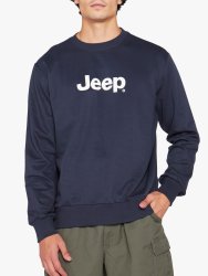 Jeep Men&apos S Plus Navy Icon Crew Neck Fleece Sweater