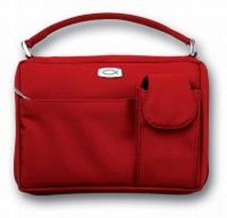 Microfiber Red with Exterior Pockets, LG Bible Cover by Zondervan Publishing