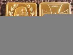 Hindenburg Signed Reich Gold Clad Brass Bar 1 Tr. Oz