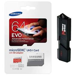 Samsung Evo Plus 64GB Microsd Xc Class 10 UHS-1 Mobile Memory Card For Galaxy S7 & S7 Edge With USB 3.0 Ultra High